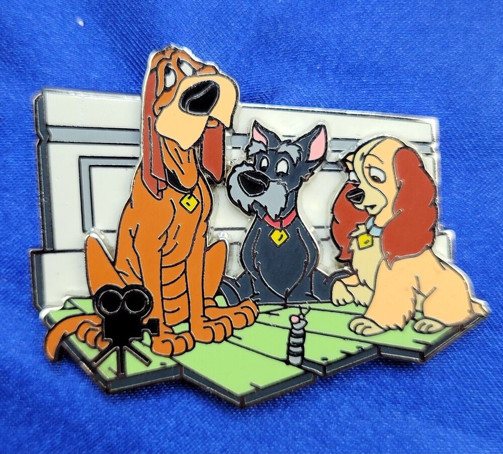 Disney Pins Lady & the Tramp - Lady with Jock & Trusty Movie Camera Pin on Pin
